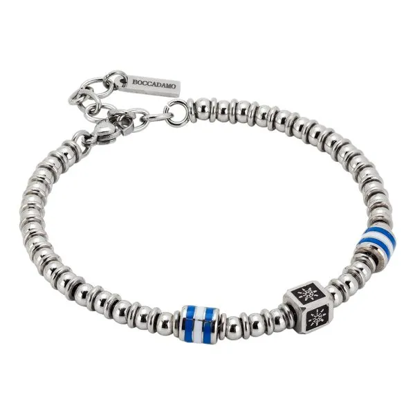 Bracciale beads con dadino centrale e rosa dei venti     