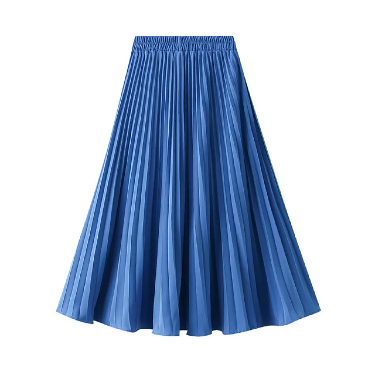 Gonna verde da donna Solid Midi Gonna a pieghe verde da donna Gonna a pieghe verde Gonne femminili