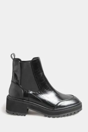 Long Tall Sally Stivali spesso Chelsea effetto coccodrillo