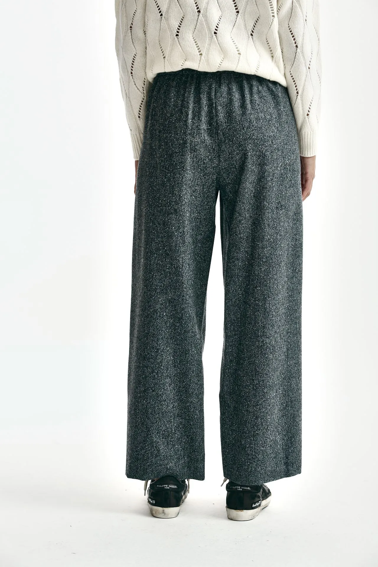 Pantalone jogging MINA bianco/nero 