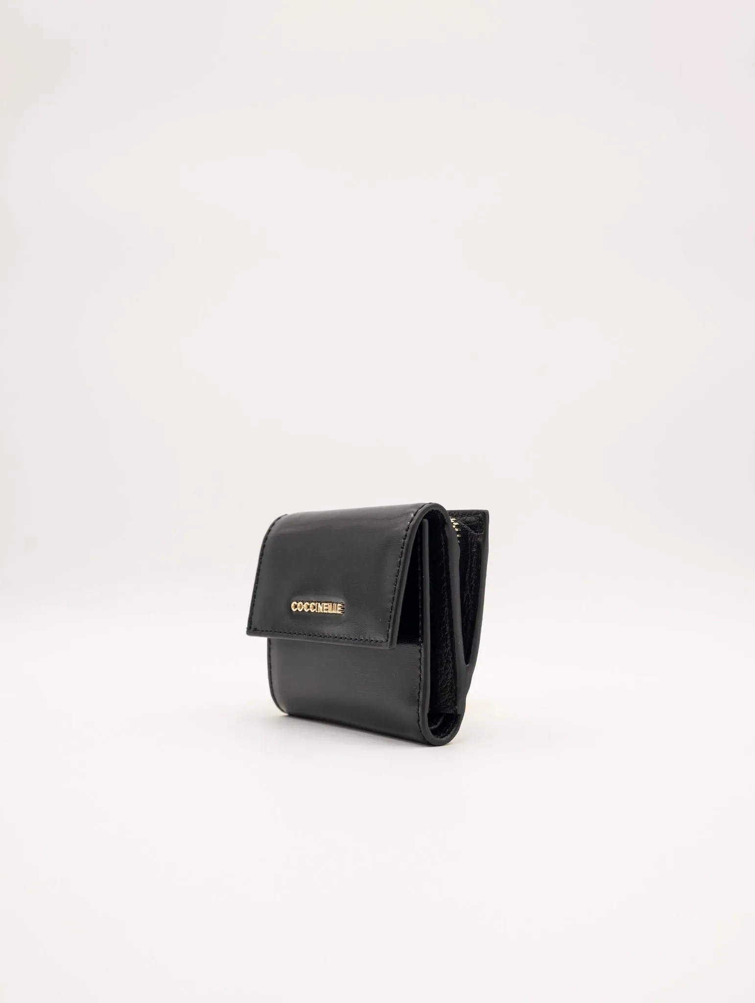 Portafoglio Coccinelle Metallic Soft Small in Pelle Shiny Nero