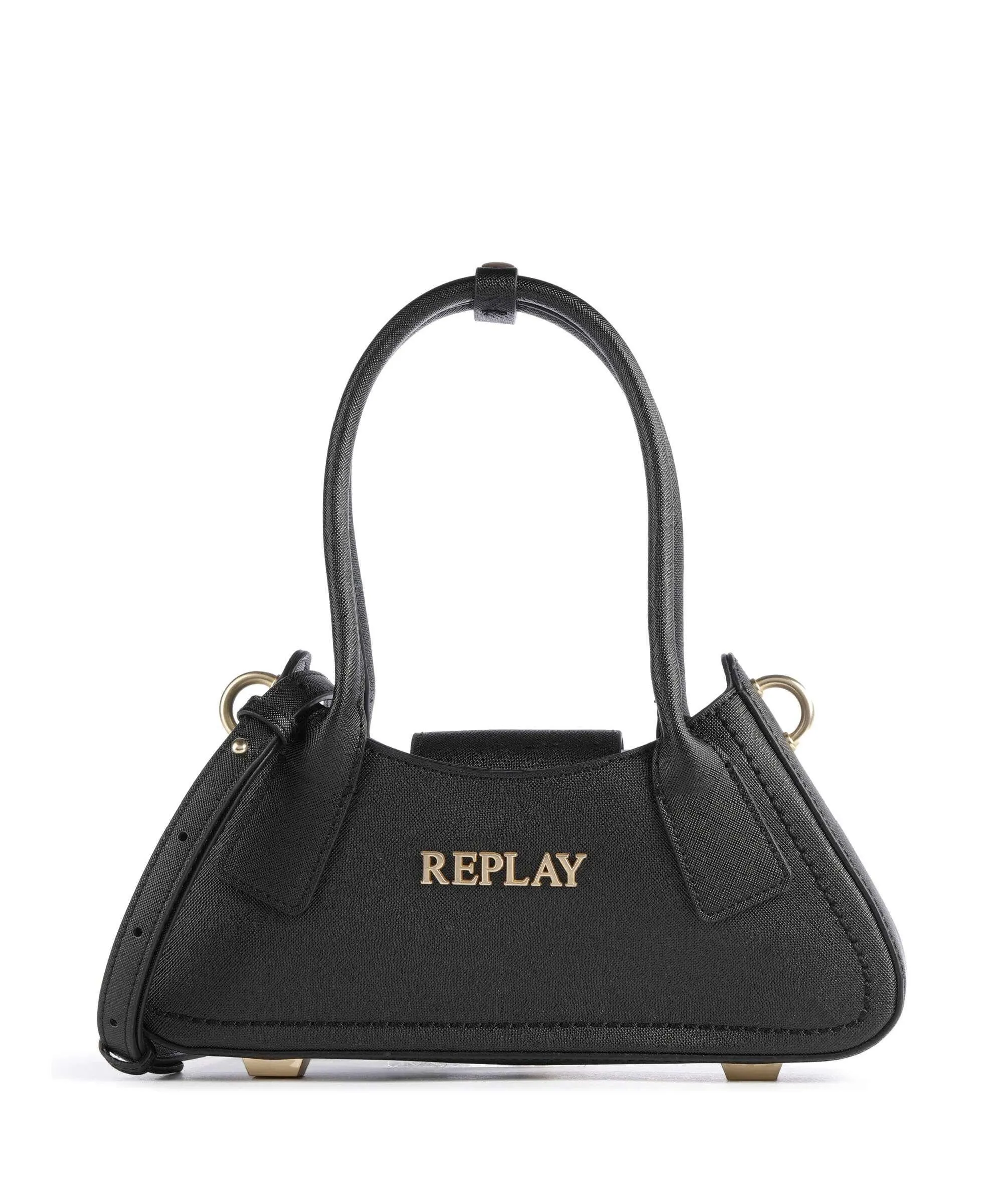  Replay Borsa a spalla pelle sintetica nero  